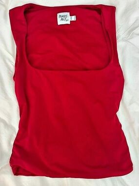 Princess Polly Back In Time Top Red Square Neck Tank Top
